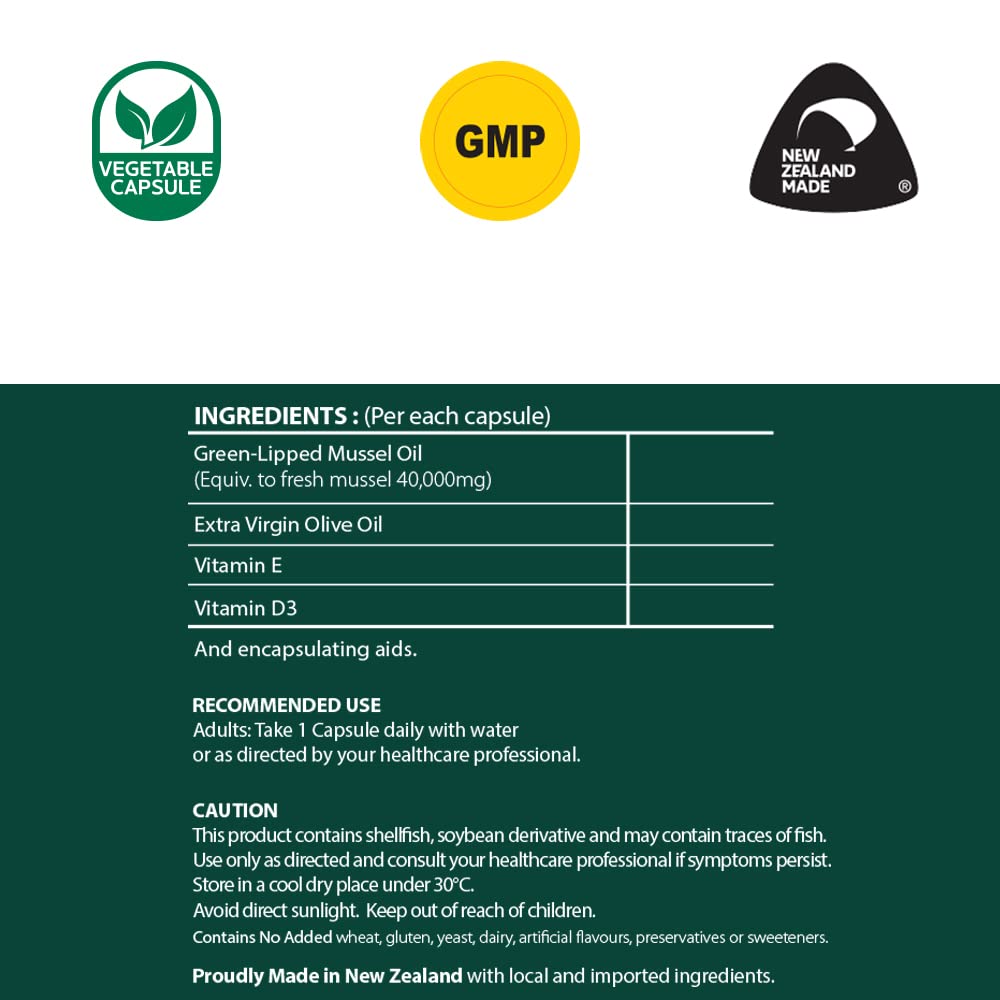 Hi Well Pure & Natural New Zealand Premium Mussel 40000 90Vege Softgel Capsules 270