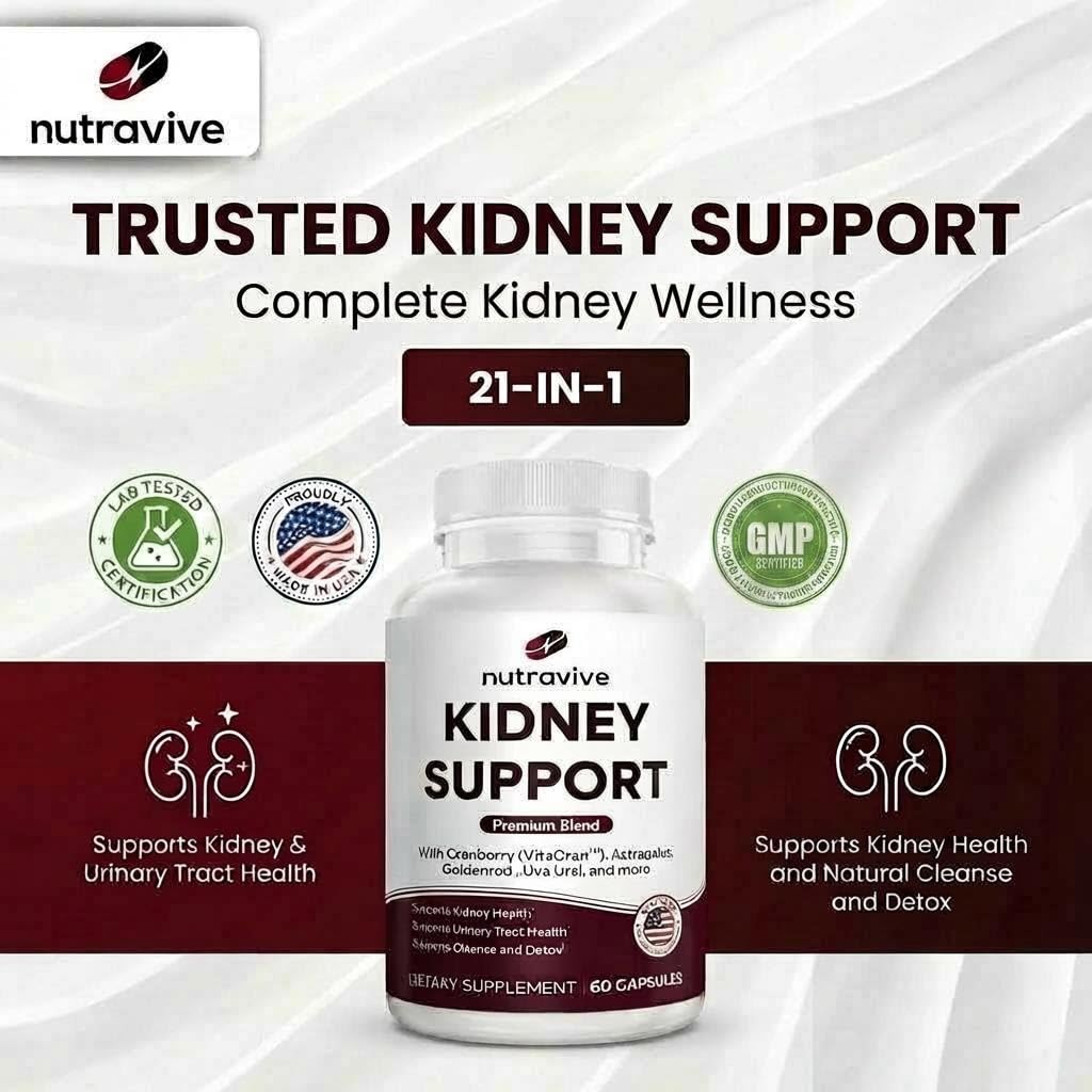 Nutravive 21-in-1 Kidney Support Supplement 60 Capsules