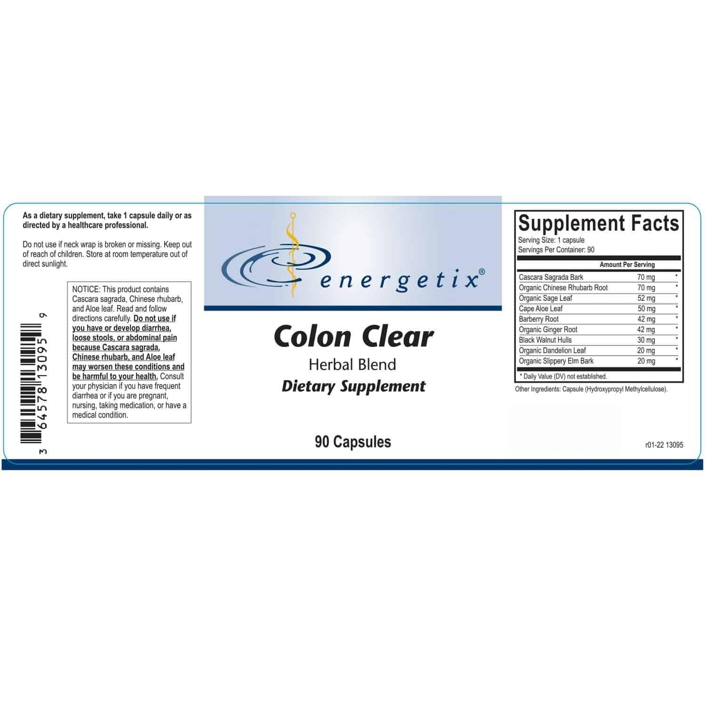 Energetix Colon Clear Capsule 90 Count