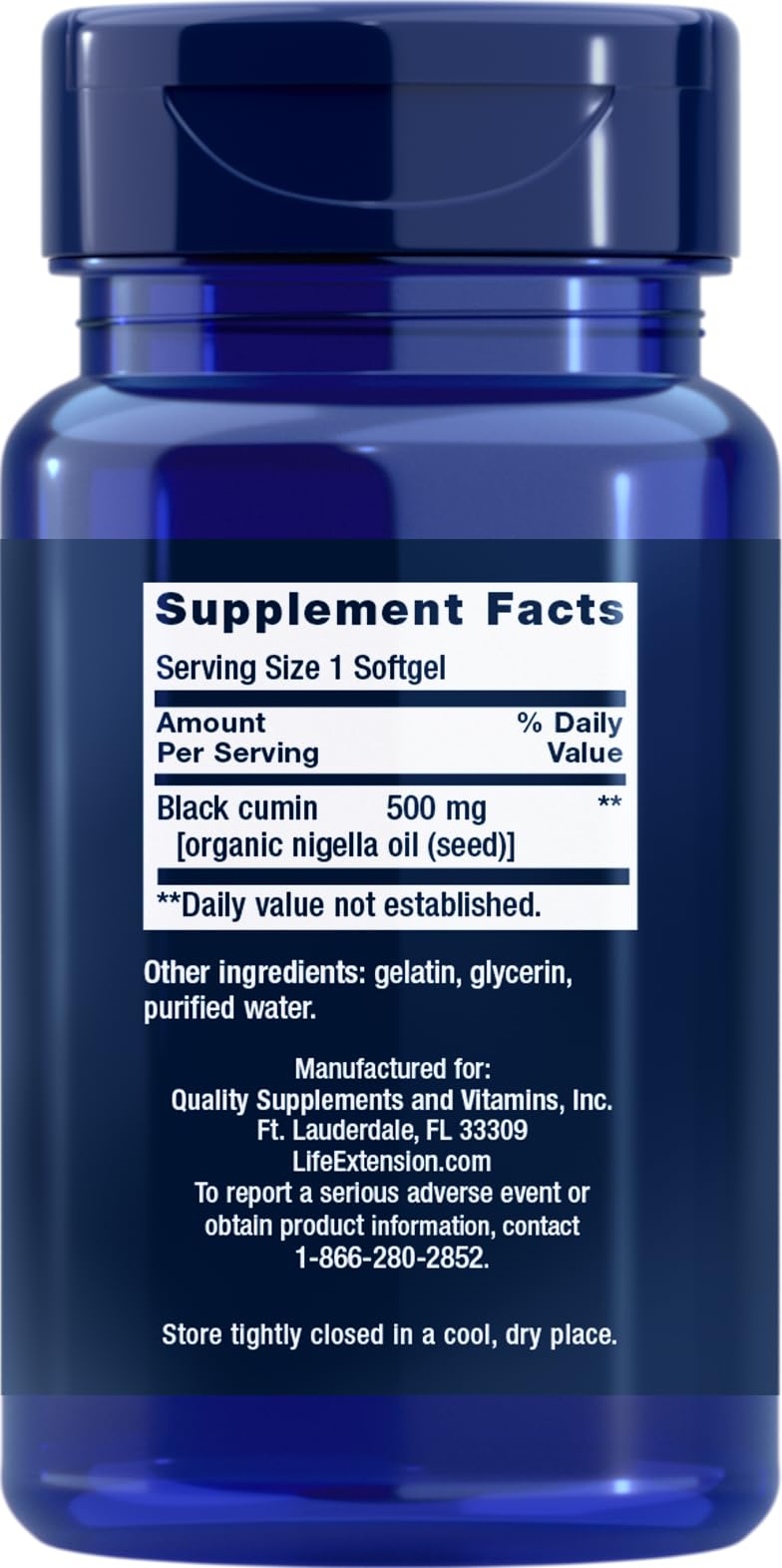 Life Extension Black Cumin Seed Oil Softgels, 120 Softgels
