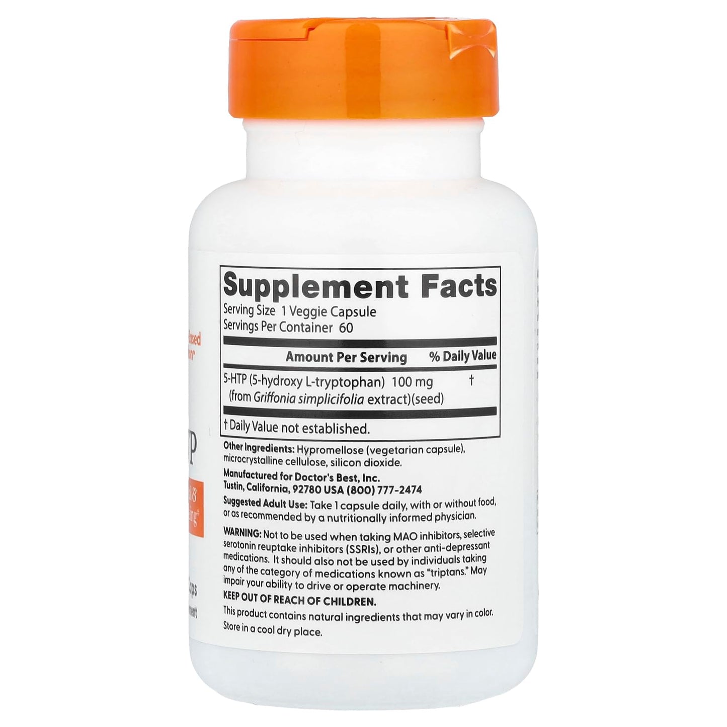 Doctor's Best 5-HTP 100 mg Capsule, 60 Veggie Caps