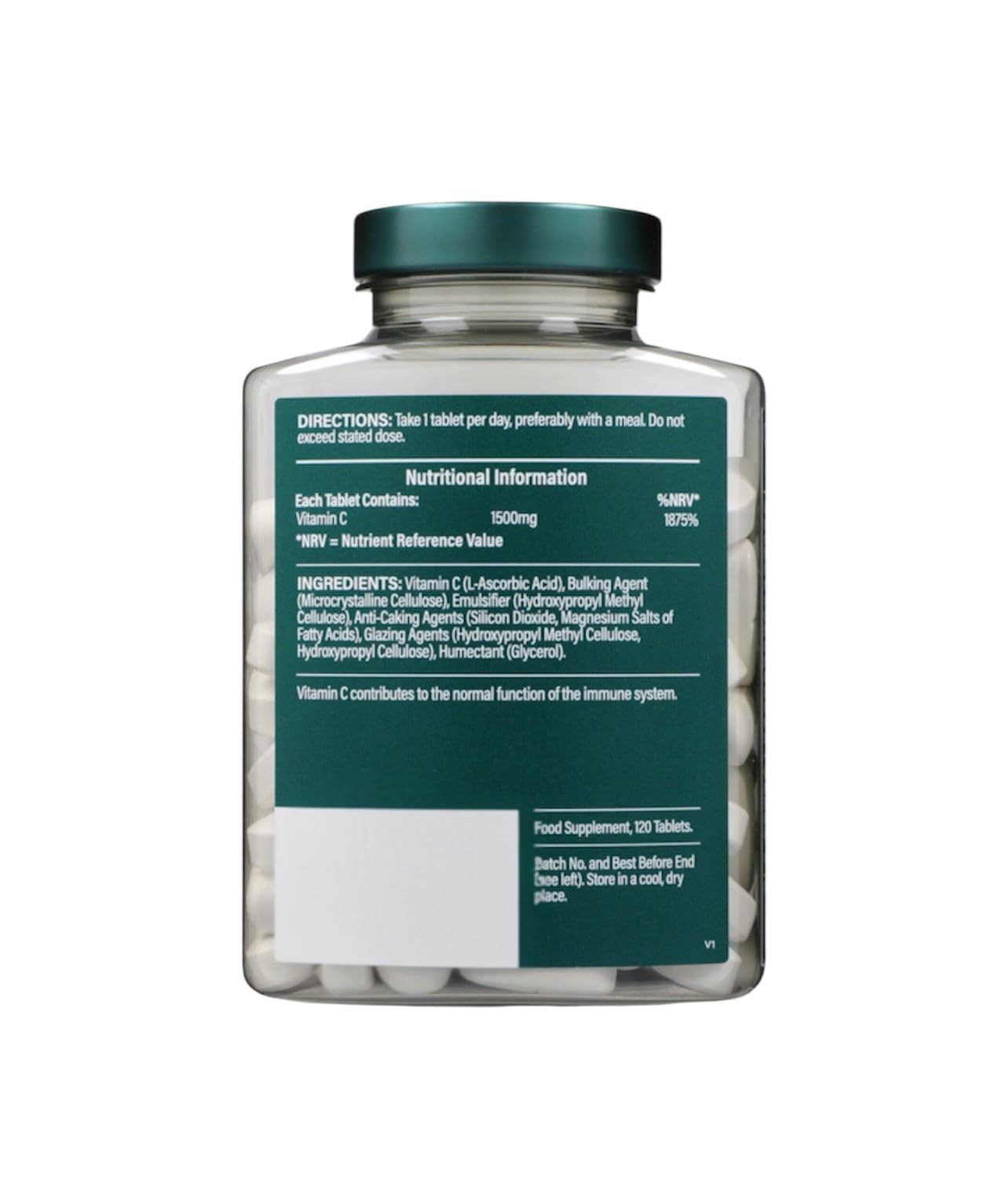 Generic High Strength Slow Release Vitamin C 1500mg Tablet, 1 Count