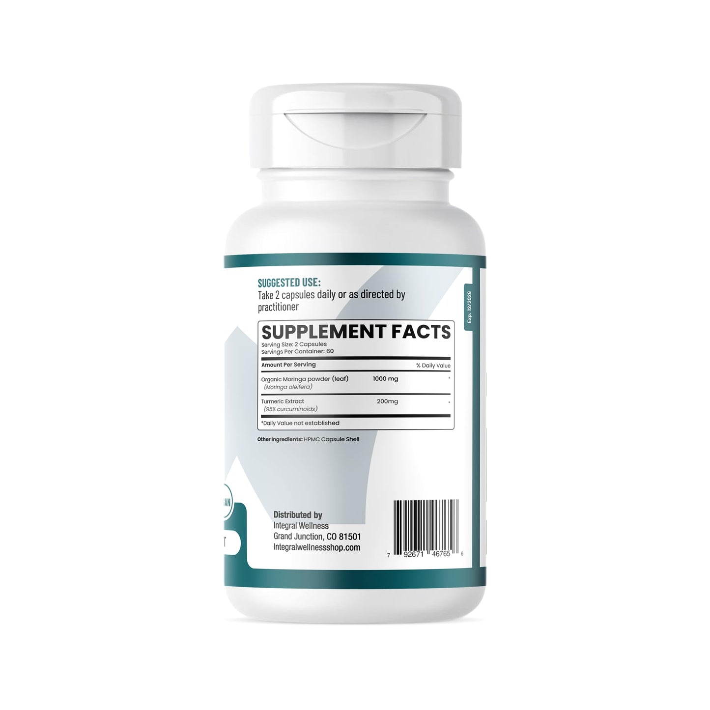 Integral Wellness Moringa w/Curcumin Capsules, 60 Capsules