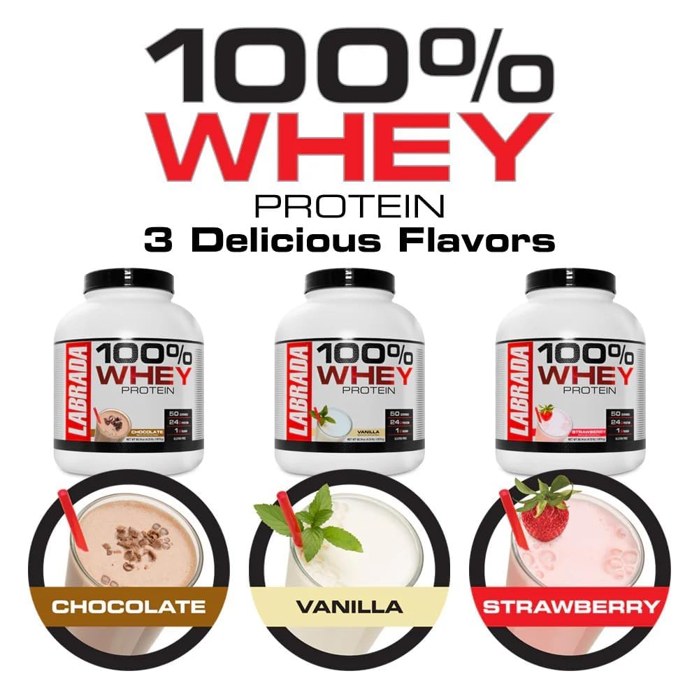 Labrada 100% Whey Protein Powder Chocolate, 66.08 oz