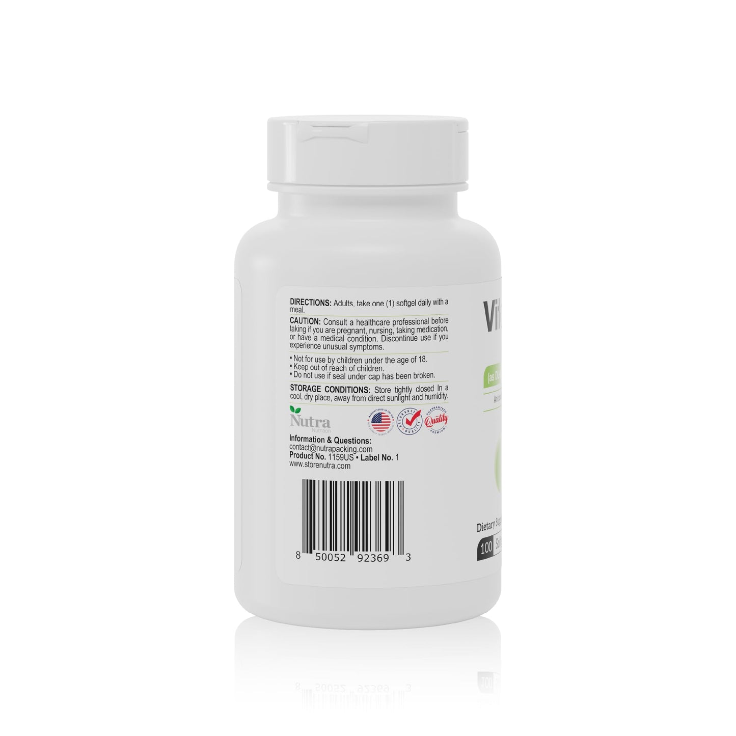 Nutra Nutrition Vitamin E 1000 IU Softgel, 100 Count