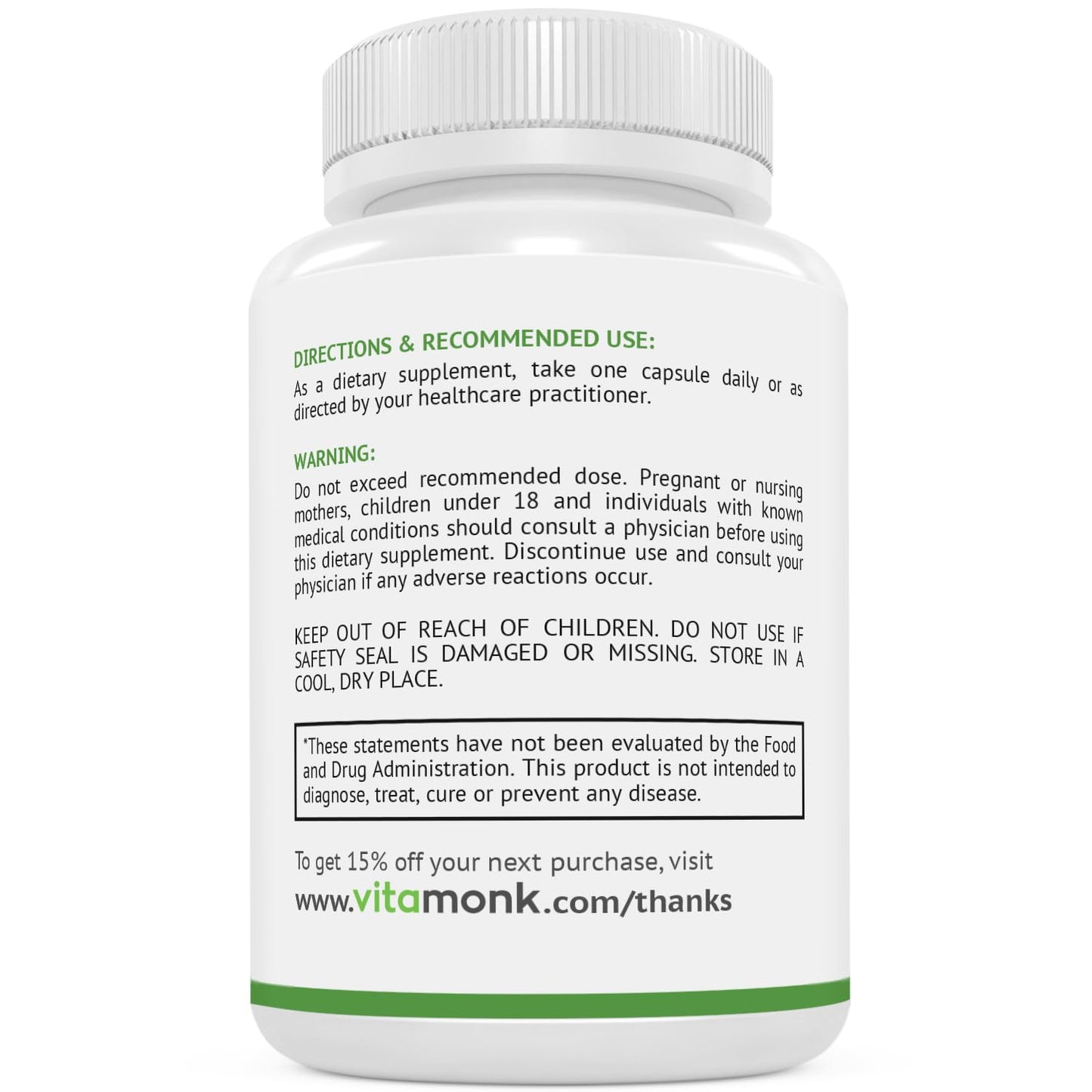 VitaMonk Pterostilbene 150mg Capsules, 60 Count