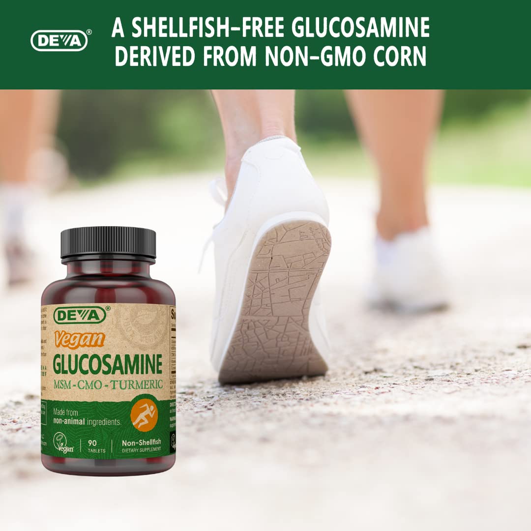 DEVA Vegan Glucosamine-MSM-CMO & Turmeric Supplement 90 Tablets
