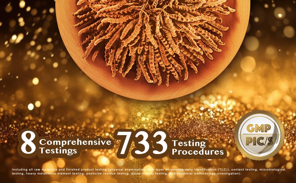 Wai Yuen Tong 100% Wild Tibetan Cordyceps Capsules, Ground from Raw Cordyceps, Energy, Lung & Immune Support, 24 Capsules