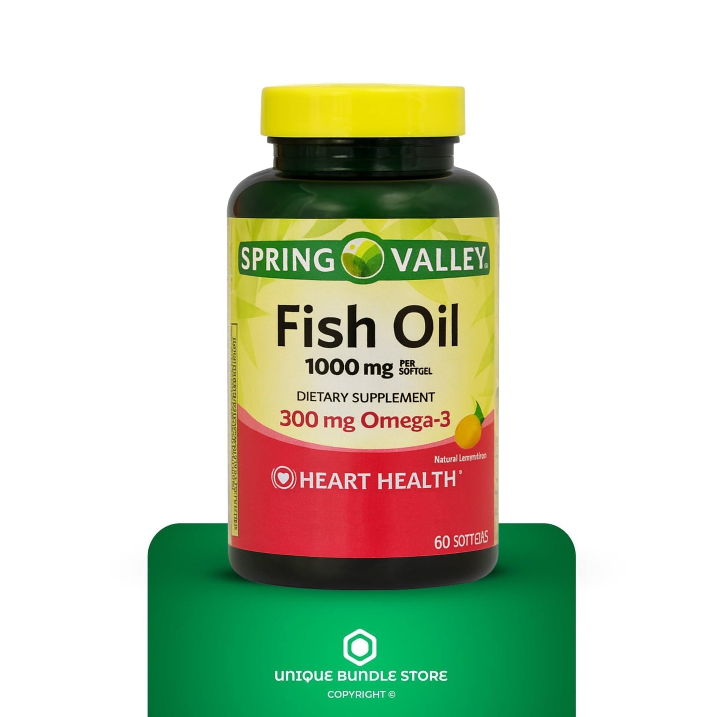 Unique Bundle Store Omega-3 Fish Oil 1000mg Softgels 60