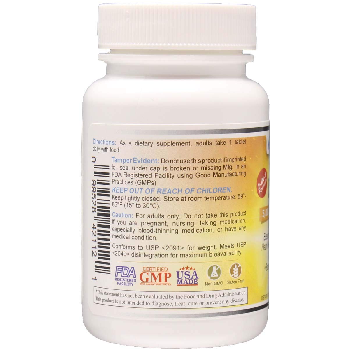 Wonder Laboratories Vitamin D3 + K2 5000 IU, 120 Tablets