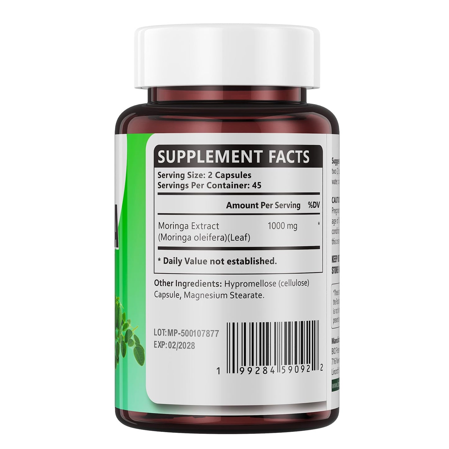 BIO POTENTIA Moringa Capsules 1000 mg, 90 Capsules