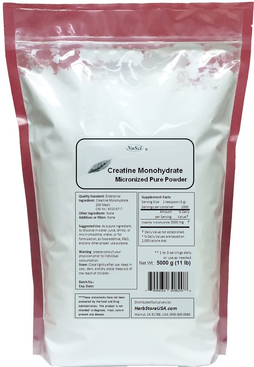 NuSci Pure Creatine Monohydrate Micronized Powder 17.6 oz