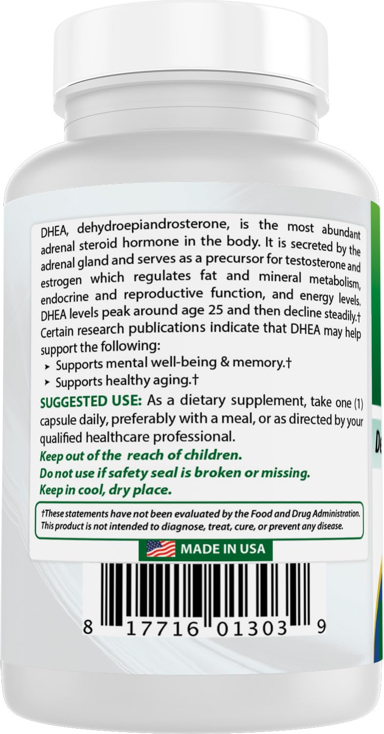Best Naturals Micronized DHEA 25 mg Capsules, 180 Count