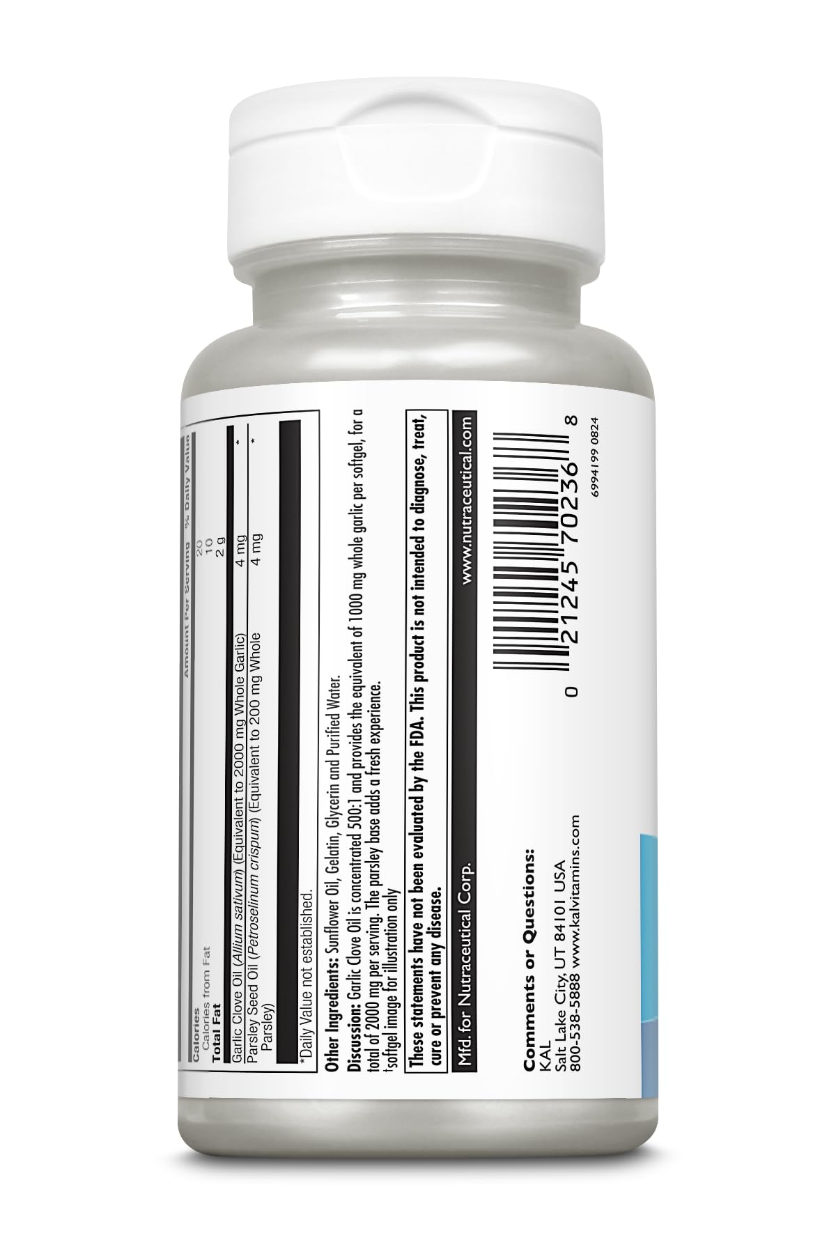KAL Garlic Clove Oil Softgels 100 Count