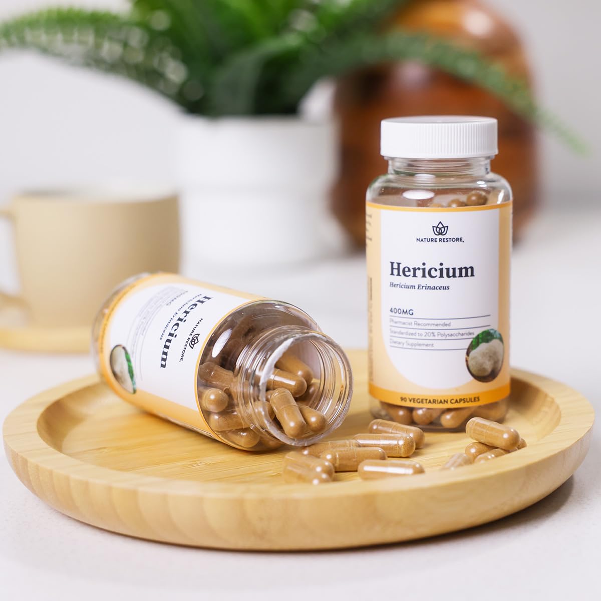 Nature Restore Hericium Erinaceus Lion’s Mane Mushroom Extract Capsules, 90 Count