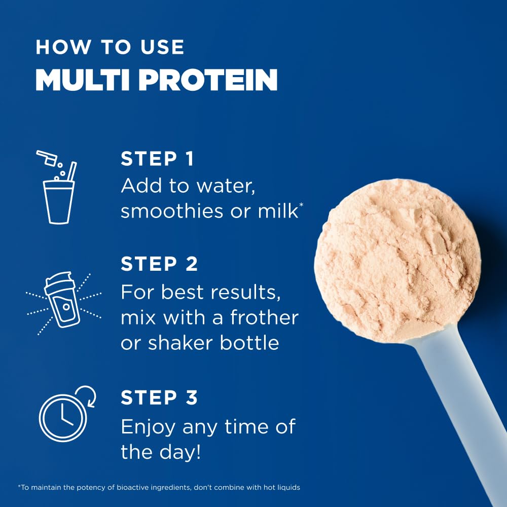 Ancient Nutrition Grass Fed Multi Protein, Bone Broth, Whey Protein Powder, Strawberry Flavor, 18 Servings