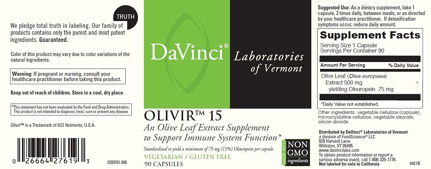DAVINCI Olivir15-90 Vegetarian Capsule 1 Count