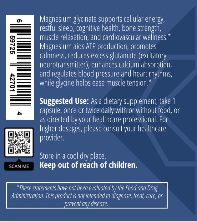 Apeiron Elementals Magnesium Glycinate 100mg Capsules, 120 Count