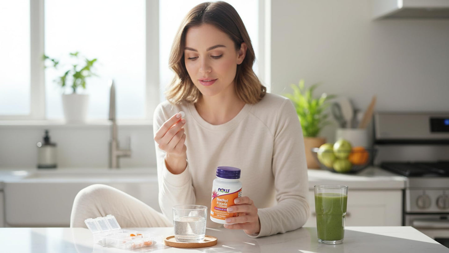 NOW Foods Methyl Folate 1,000 mcg, Metabolically Active Folate, Co-Enzyme B Vitamin, Tablets, 180 Count