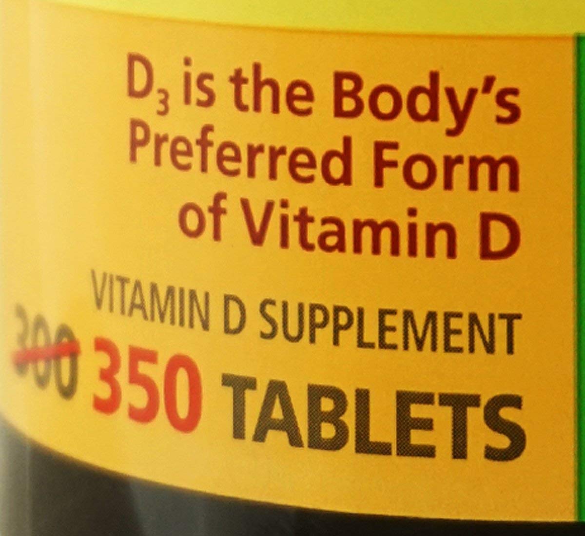 Nature Made Vitamin D3 Dietary Supplement 1000IU, 350 Tablets