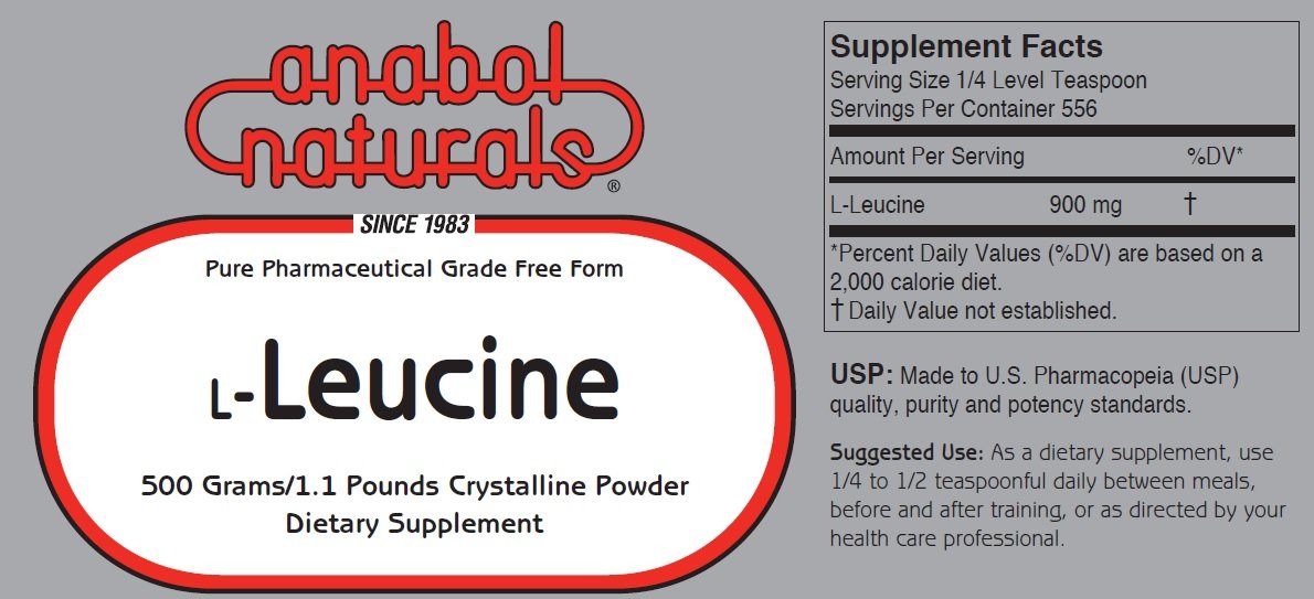 Anabol Naturals L-Leucine Free Form Pure Crystalline Powder 35.3 oz