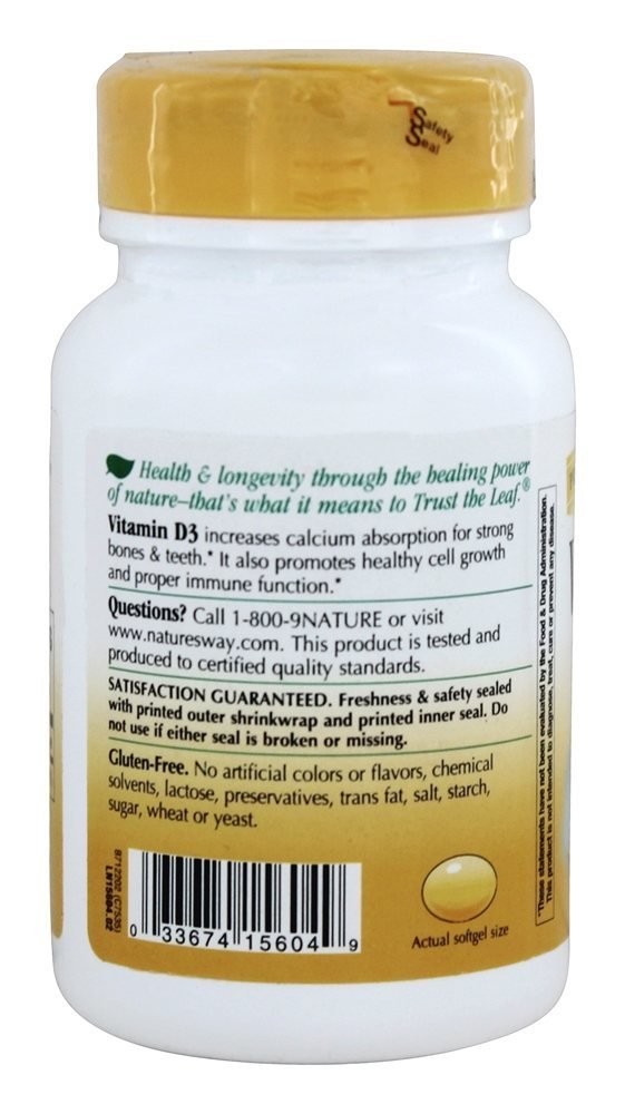 Nature's Way Vitamin D-3 2000 IU Softgels, 240 Count