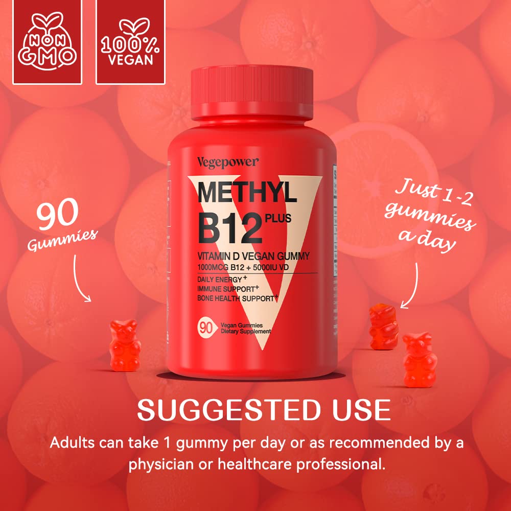 VEGEPOWER Vitamin B12 1000 mcg Gummies 180 Bears