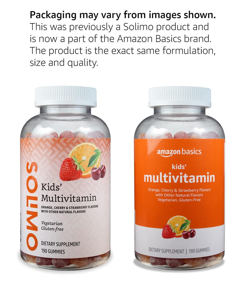 Amazon Basics Kids' Multivitamin Gummies, 190 Count