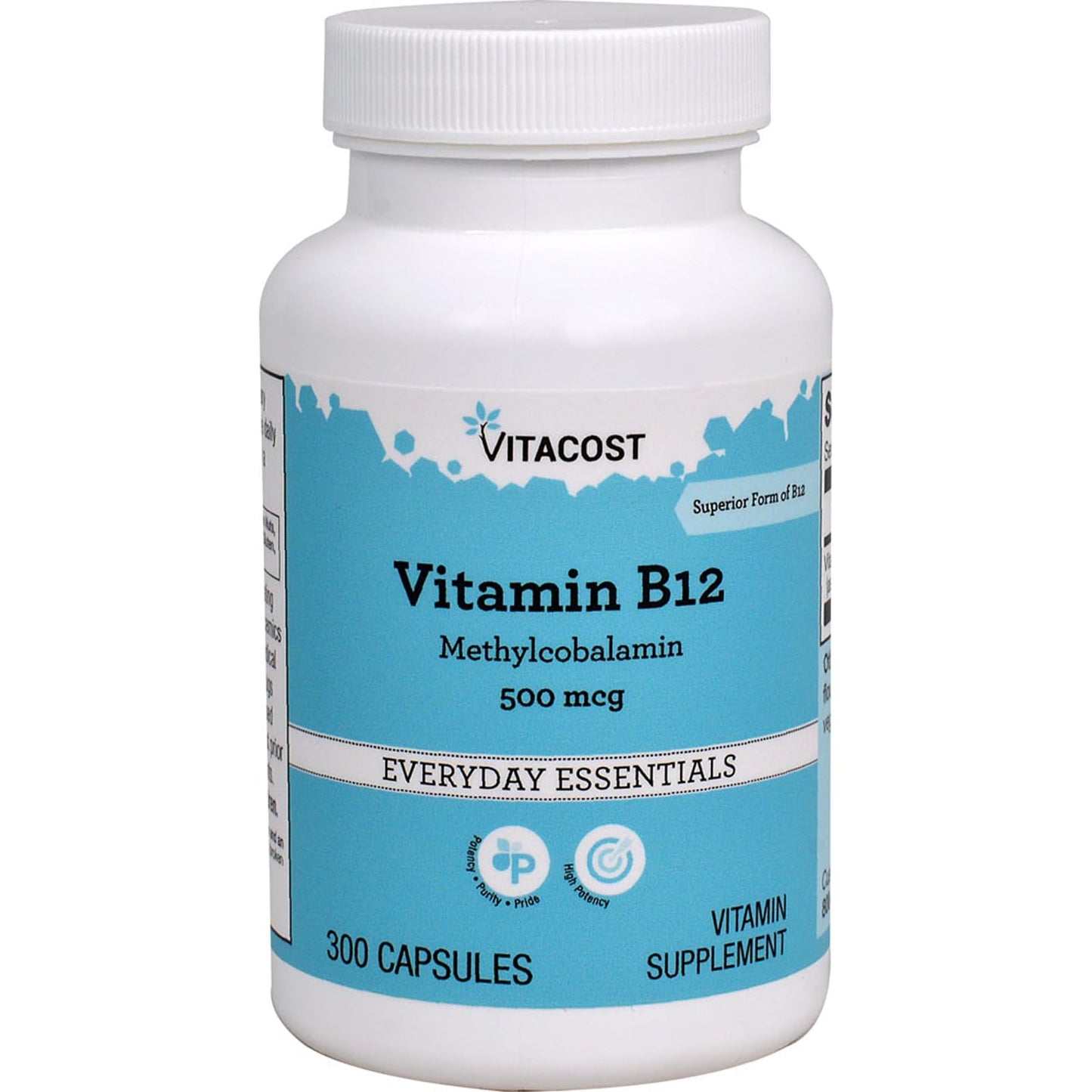 Vitacost Vitamin B12 500 mcg Capsule, 300 Capsules