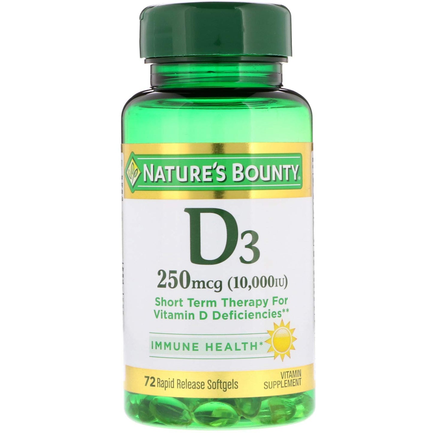 Nature's Bounty Vitamin D3 10,000 IU Softgels 72