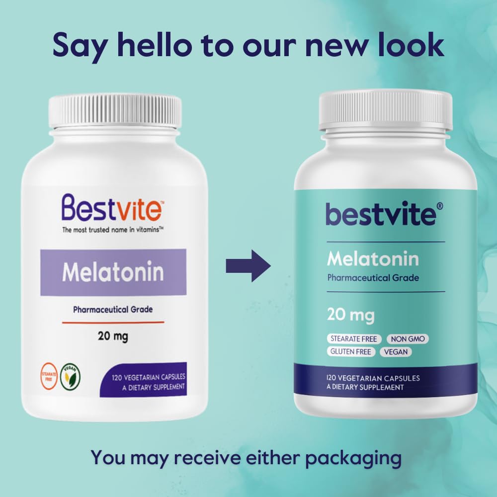 BESTVITE Melatonin 20mg Capsules, 240 Vegetarian Capsules