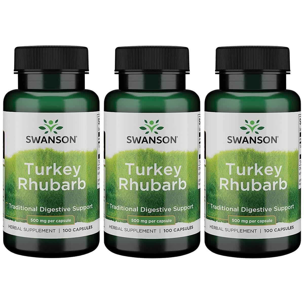 Swanson Turkey Rhubarb - Herbal Supplement for Digestive Health - Natural Formula, Capsules, 300 Capsules