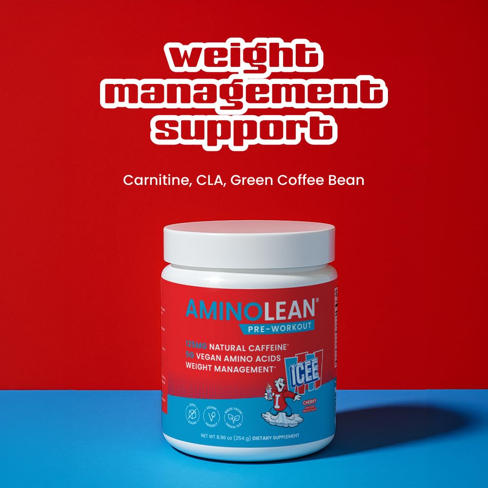 RSP NUTRITION AminoLean x ICEE Pre Workout Powder, Cherry, 30 Servings
