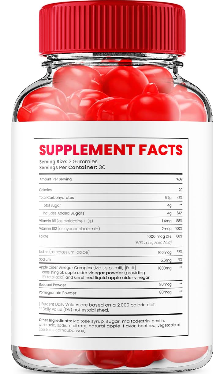 Indelo Keto Rush ACV Gummies Advanced – Apple Cider Vinegar with Vitamin B12, 180 Gummies