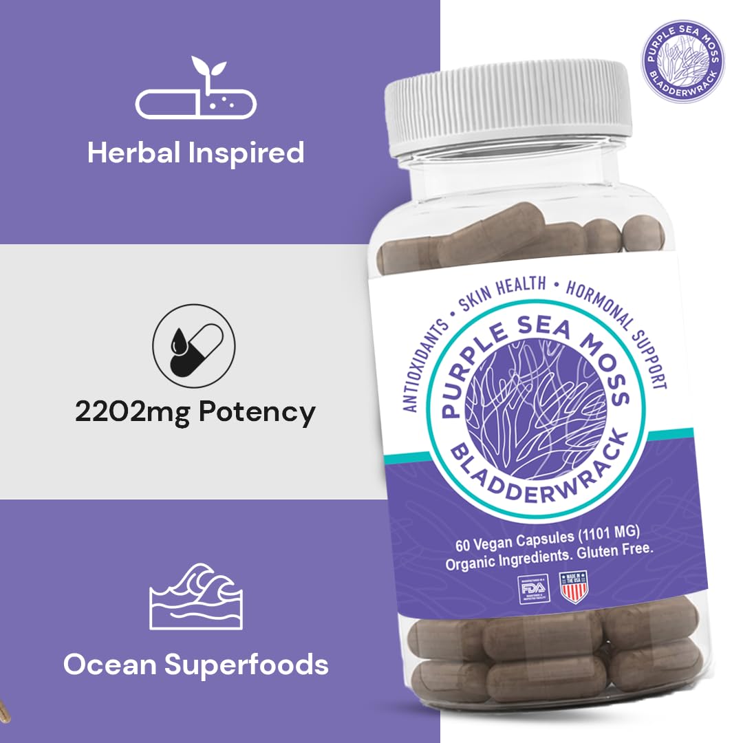 BocaHeal Purple Sea Moss + Bladderwrack Capsules 60 Count