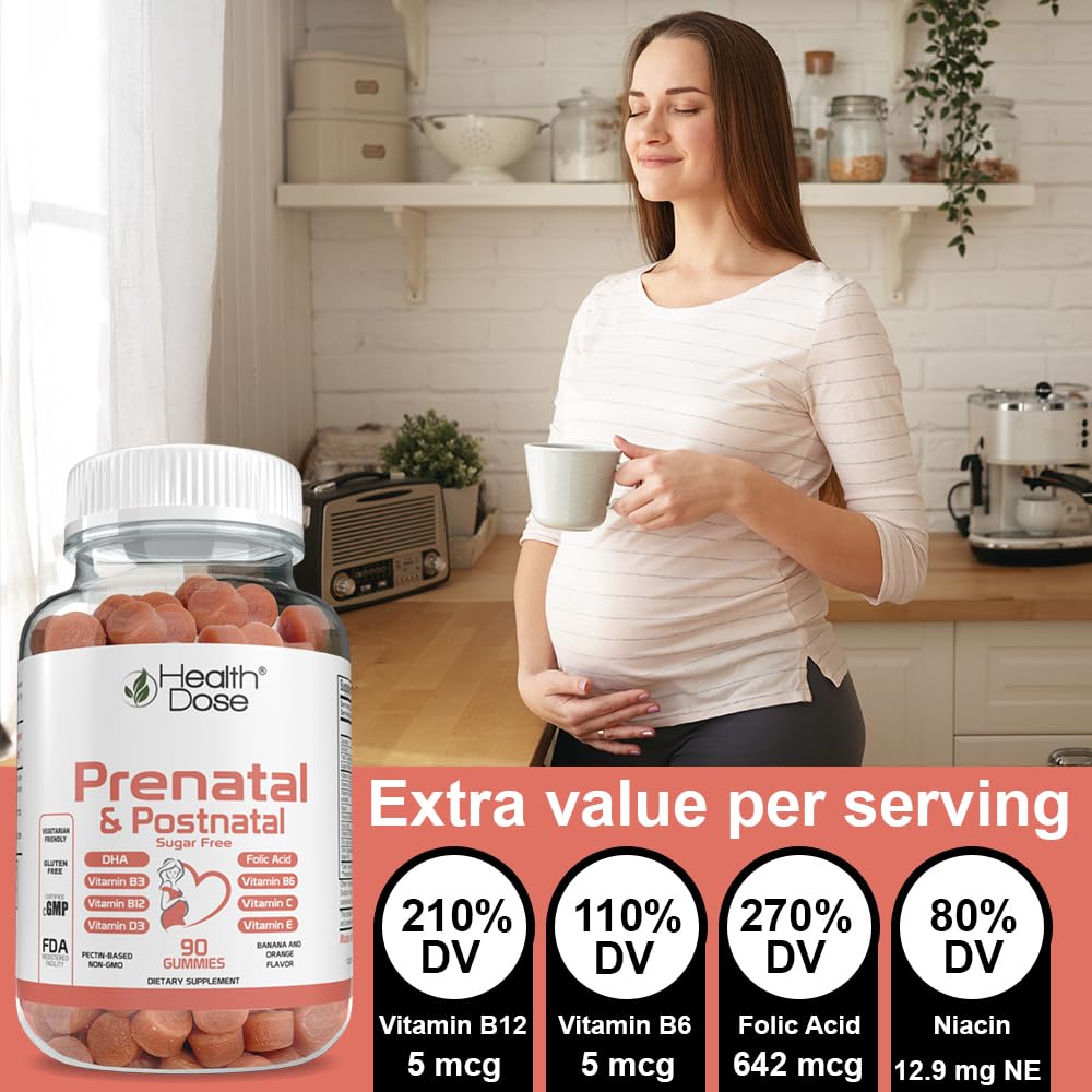 Health Dose Prenatal/Postnatal Complex Supplement Gummy, 90 Gummies