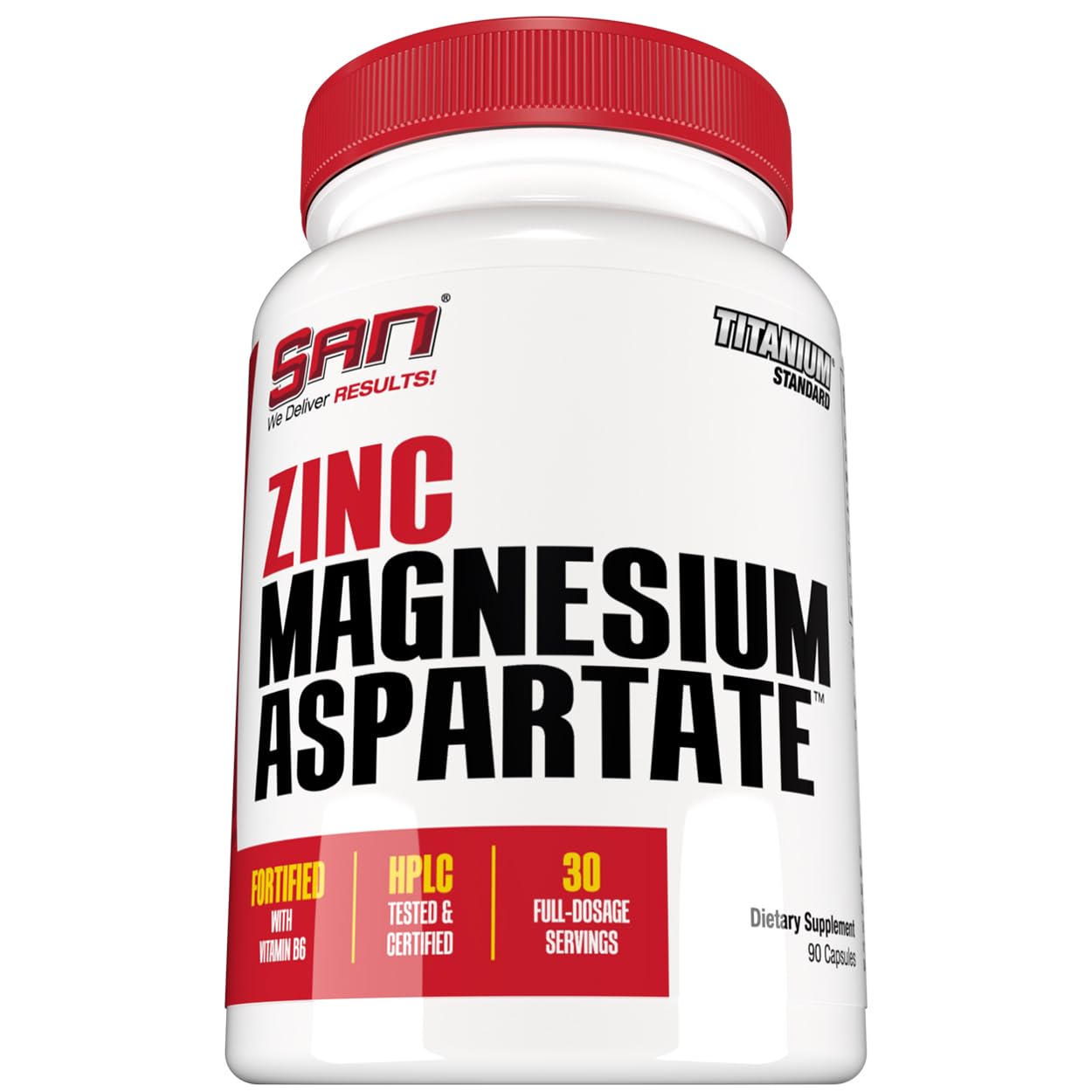 SAN Zinc Magnesium Aspartate - Essential Mineral Complex for Sleep Support and Recovery Capsule, 1 Count