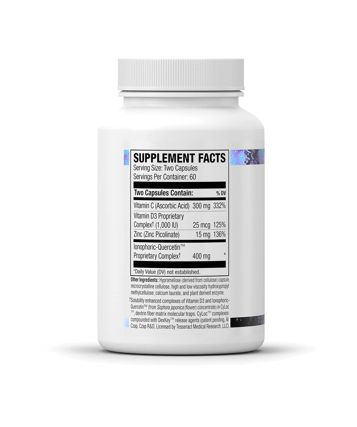 Tesseract Medical Research QuerciSorb Immuphore SR Quercetin Immune Support Supplement, 120 Vegi Caps