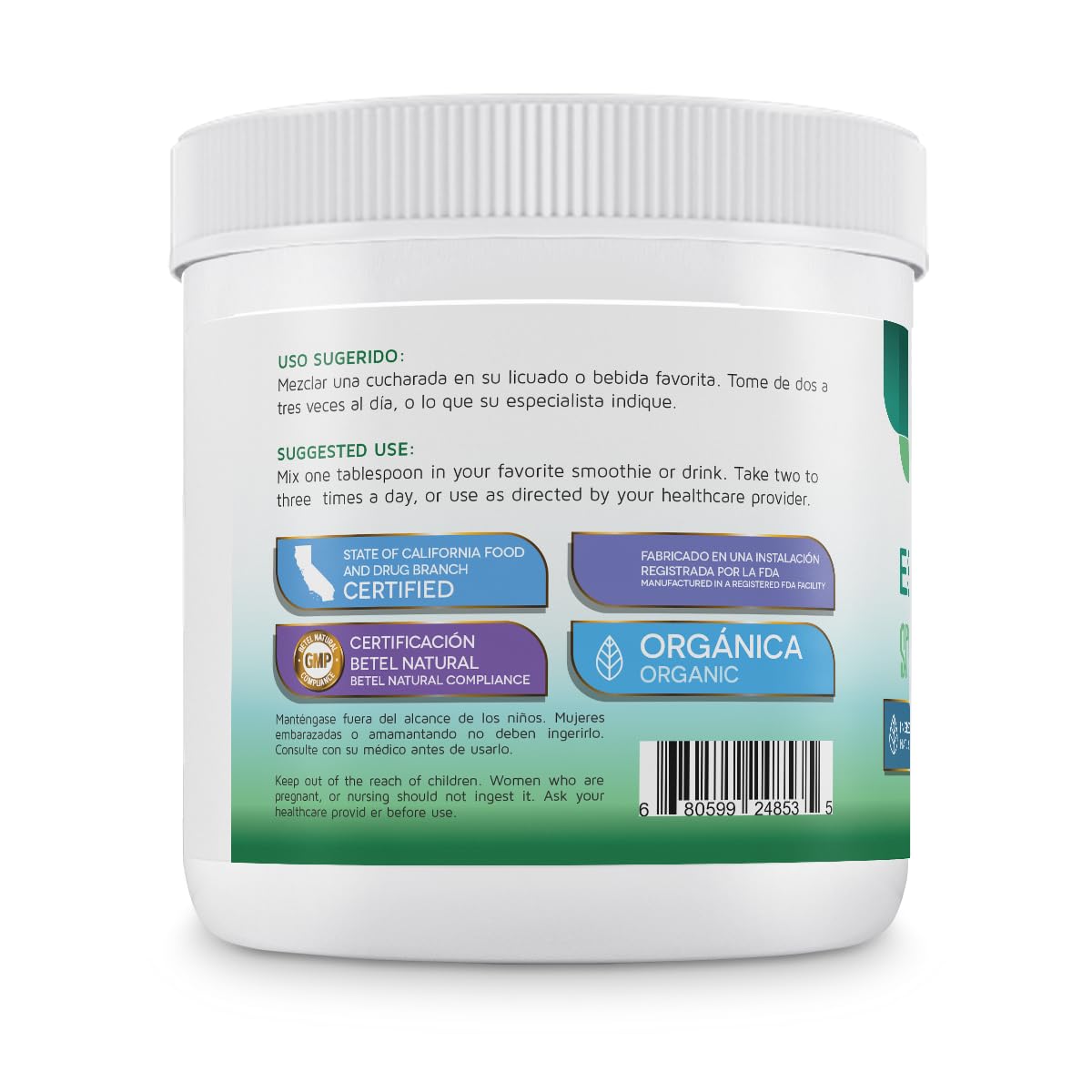 Betel Natural Premium Organic Spirulina Powder, 8 oz