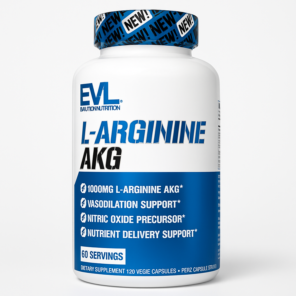 EVL Nutrition L-Arginine AKG Capsules, 120 Count