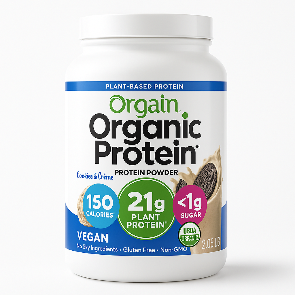 Orgain Organic Vegan 21g Protein Powder, Cookies & Cream - 2.03 lb