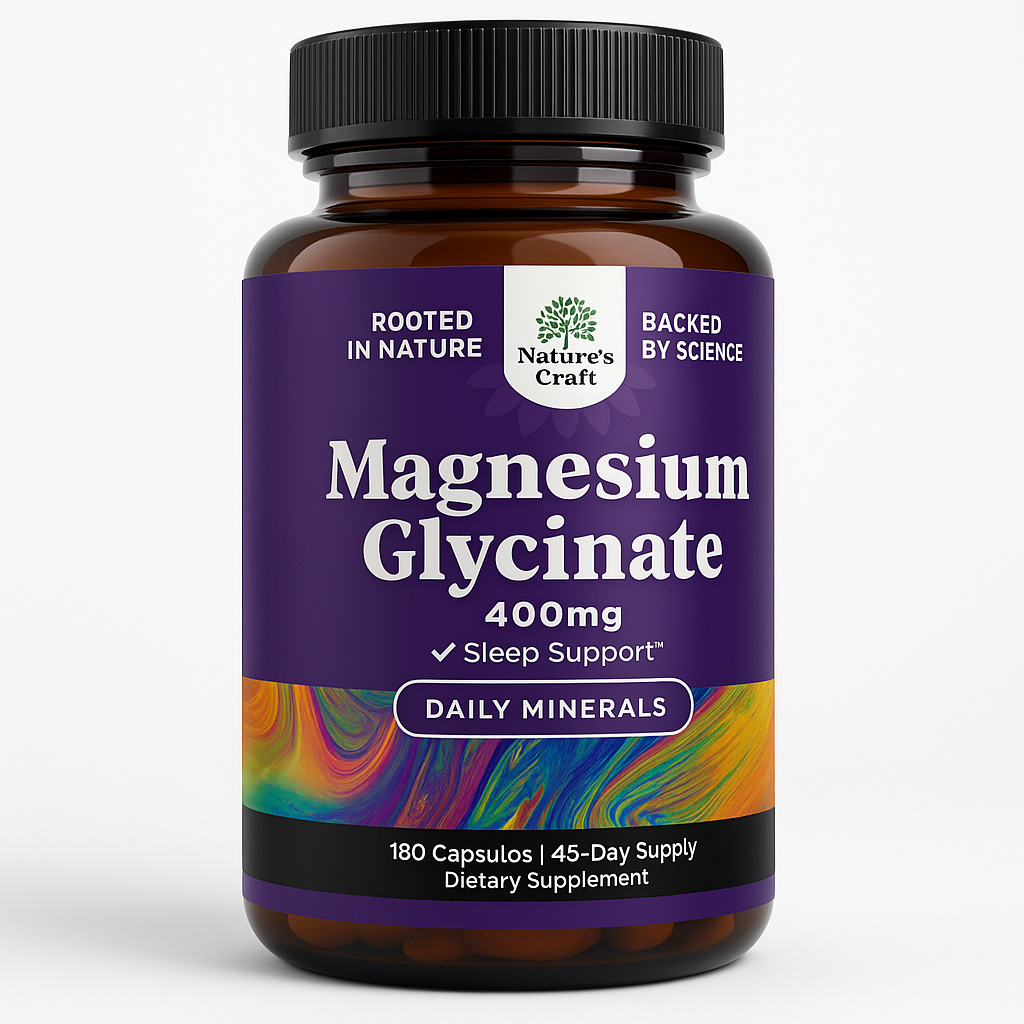 Nature's Craft Pure Magnesium Glycinate Chelated Capsules 180ct