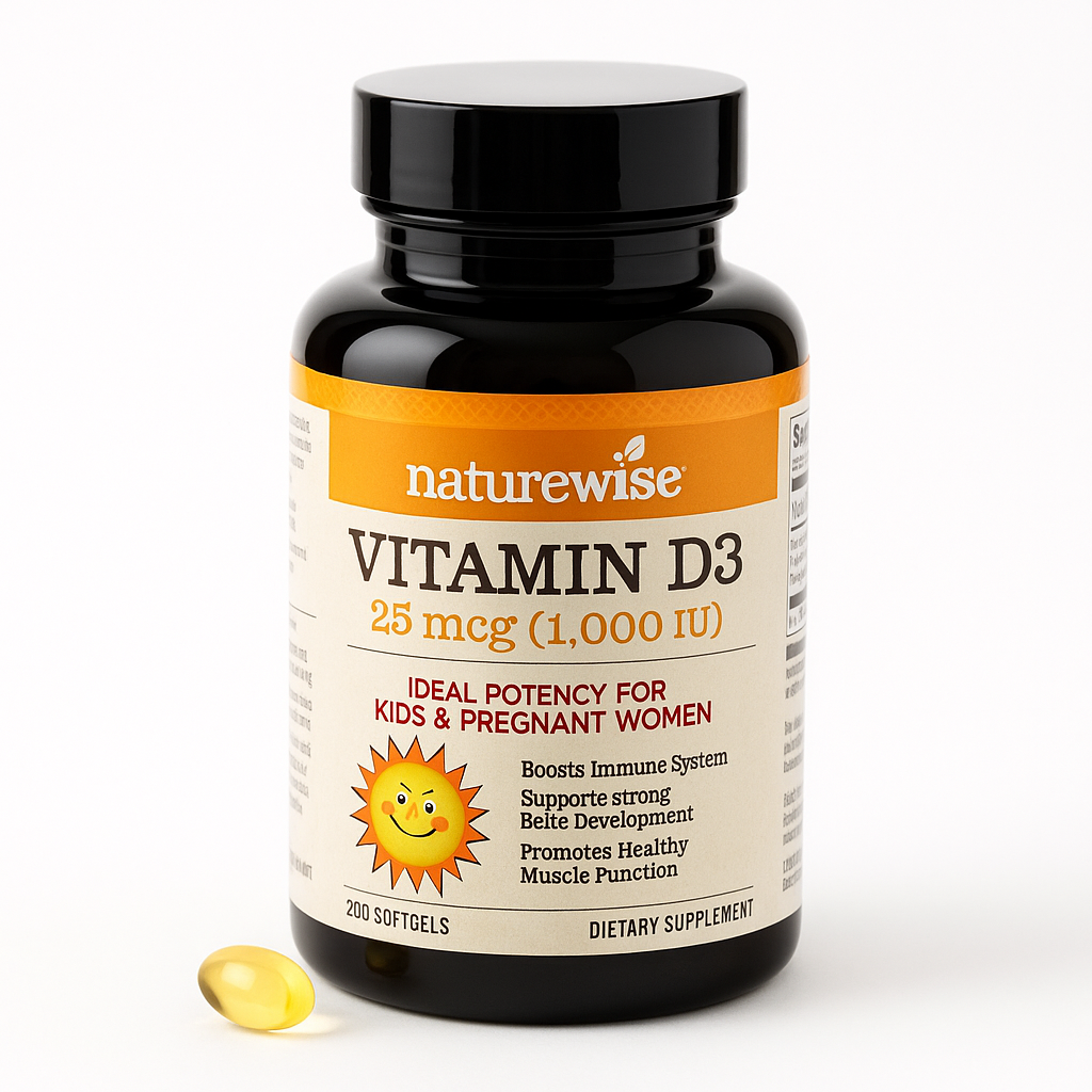 NatureWise Vitamin D3 1000IU Softgels, 200 Count