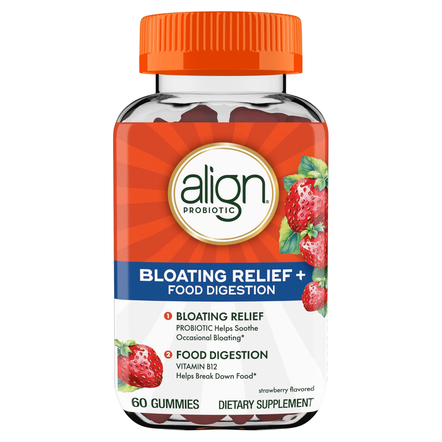 Align Probiotic Bloating Relief + Food Digestion with Vitamin B12 Gummies 120