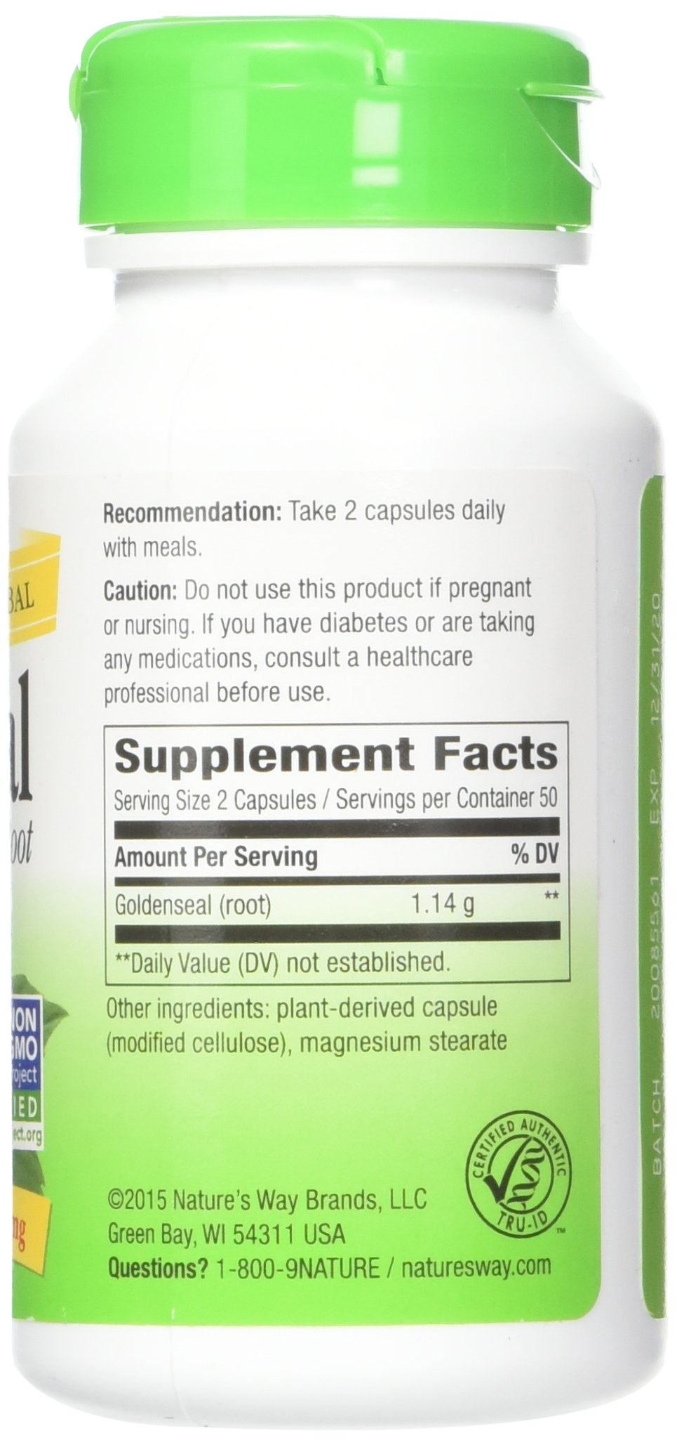 Nature's Way Goldenseal Root Capsules 400 Capsules (Pack of 4)