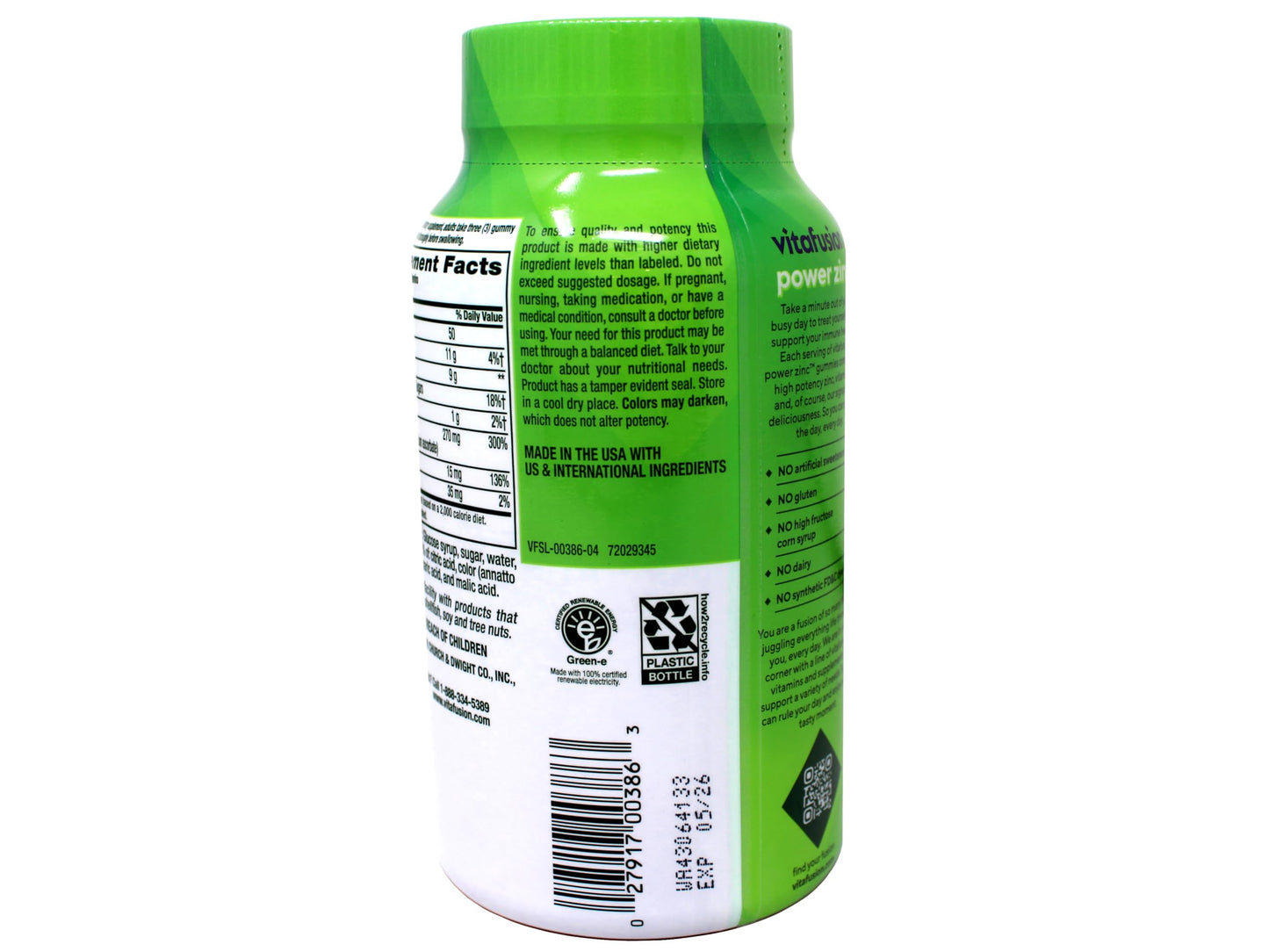 GLPwell Vitafusion Power Zinc Gummy Vitamin Gummies 180 Count