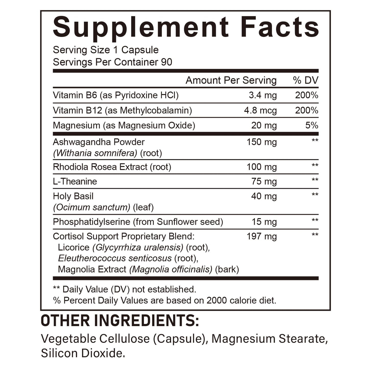 ZXJQLOS Cortisol Balance Supplement for Women 90 Capsules