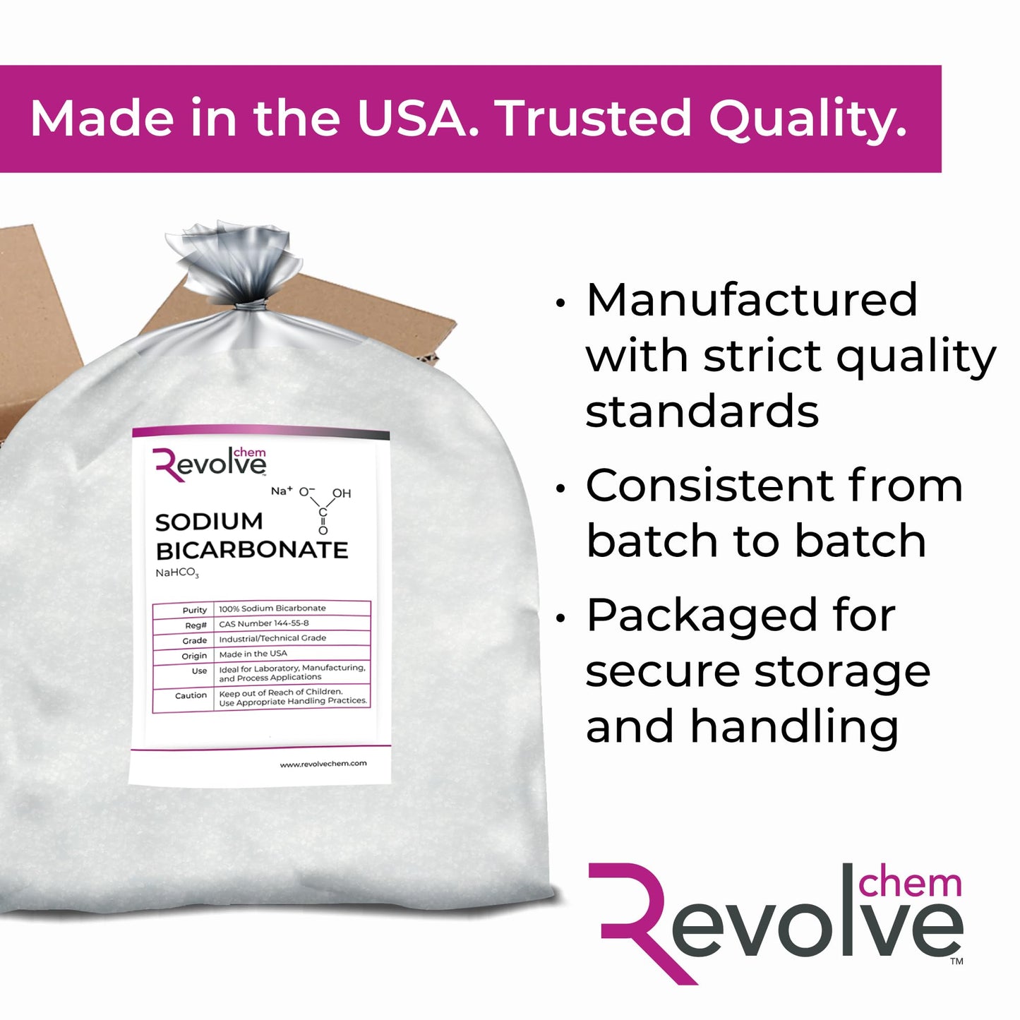 REVOLVE CHEM Sodium Bicarbonate Solid Powder, 1 Count, 30 lbs