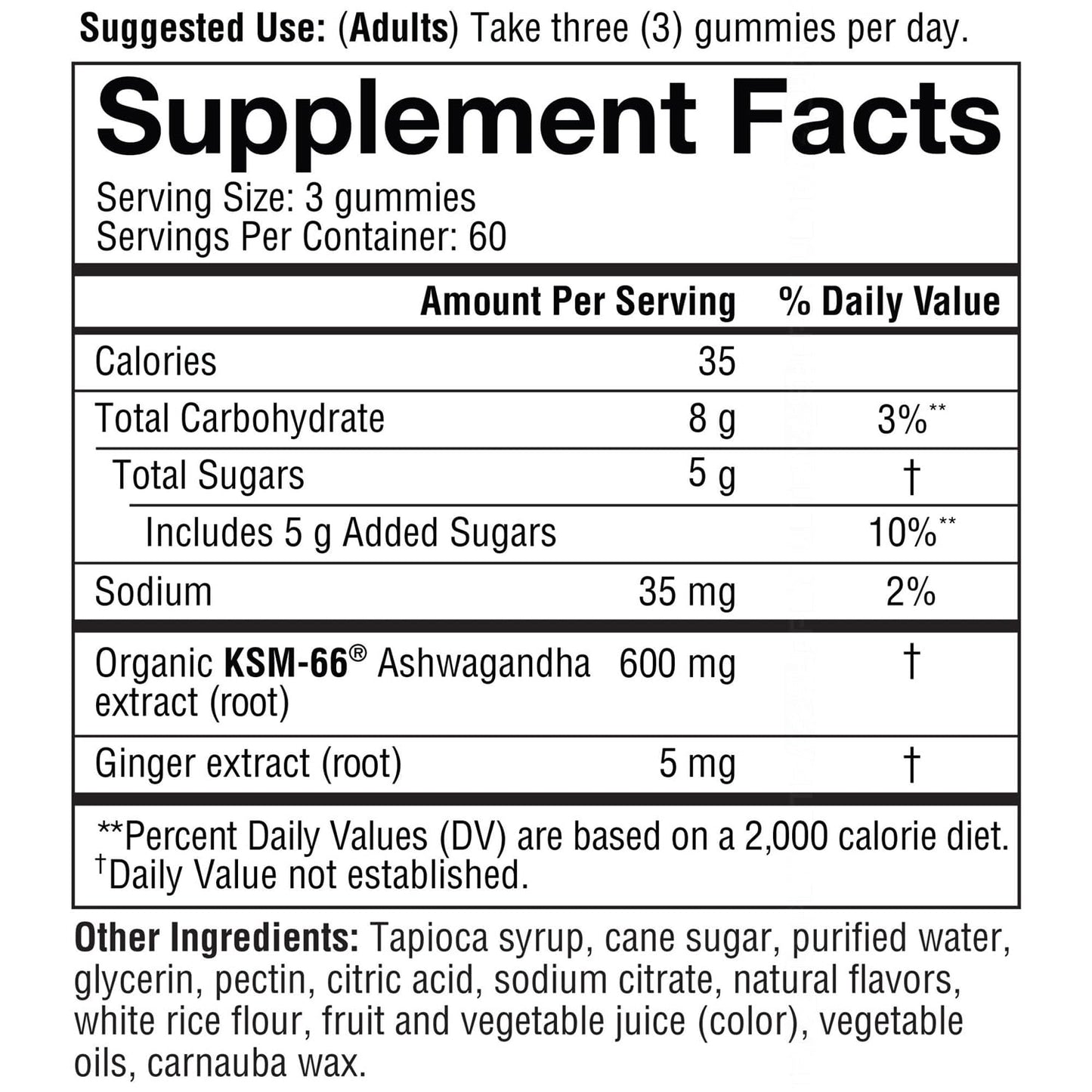 Generic Ashwagandha Gummies 600 mg Mixed Berry Flavor, Gummy, 180 Count