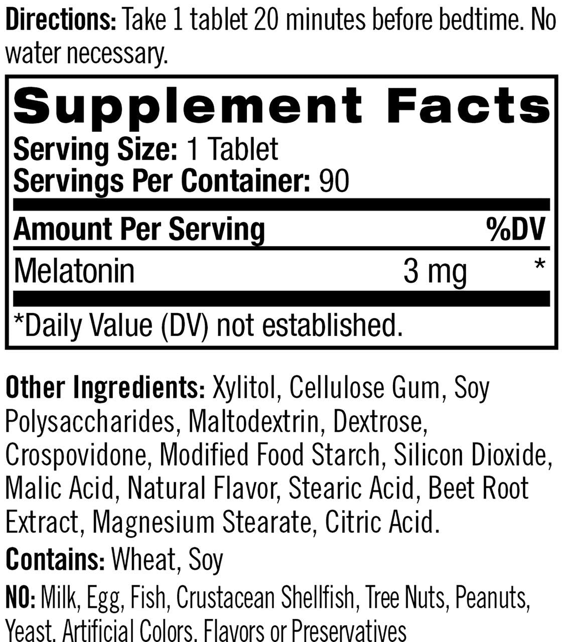 Natrol Melatonin Sleep Support Tablet 3 mg Strawberry Fast Dissolve 90 Tablets